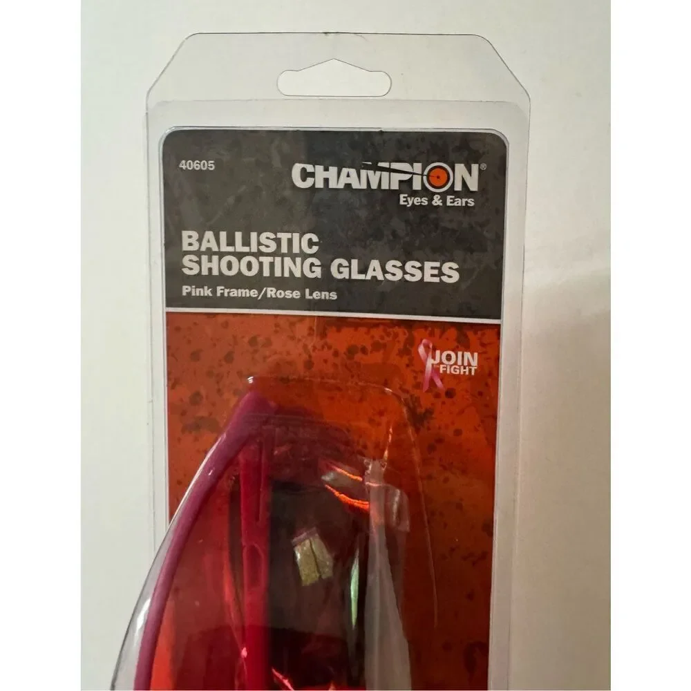 Champion Shooting Glasses with Ballistic Pink Open Frame (Rose Lens) New